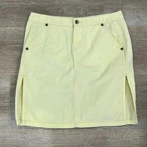 Rusty Vintage 90s Yellow Mini Skirt | Western Style, Side Slits, Cotton Size 7